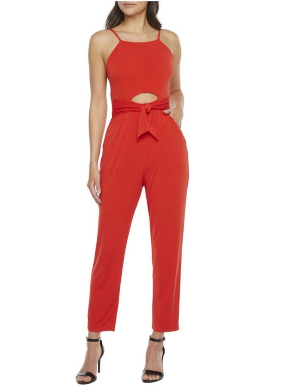 Bold Elements Orange Red Jumpsuit with Cutout NWT size Large